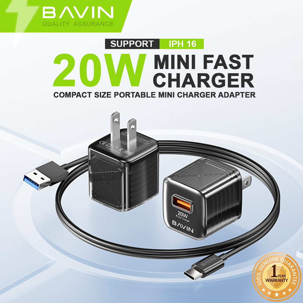 BAVIN C-PC967 20W Mini Fast Charger w/ Intelligent Chip for iPhone 16 & Android
