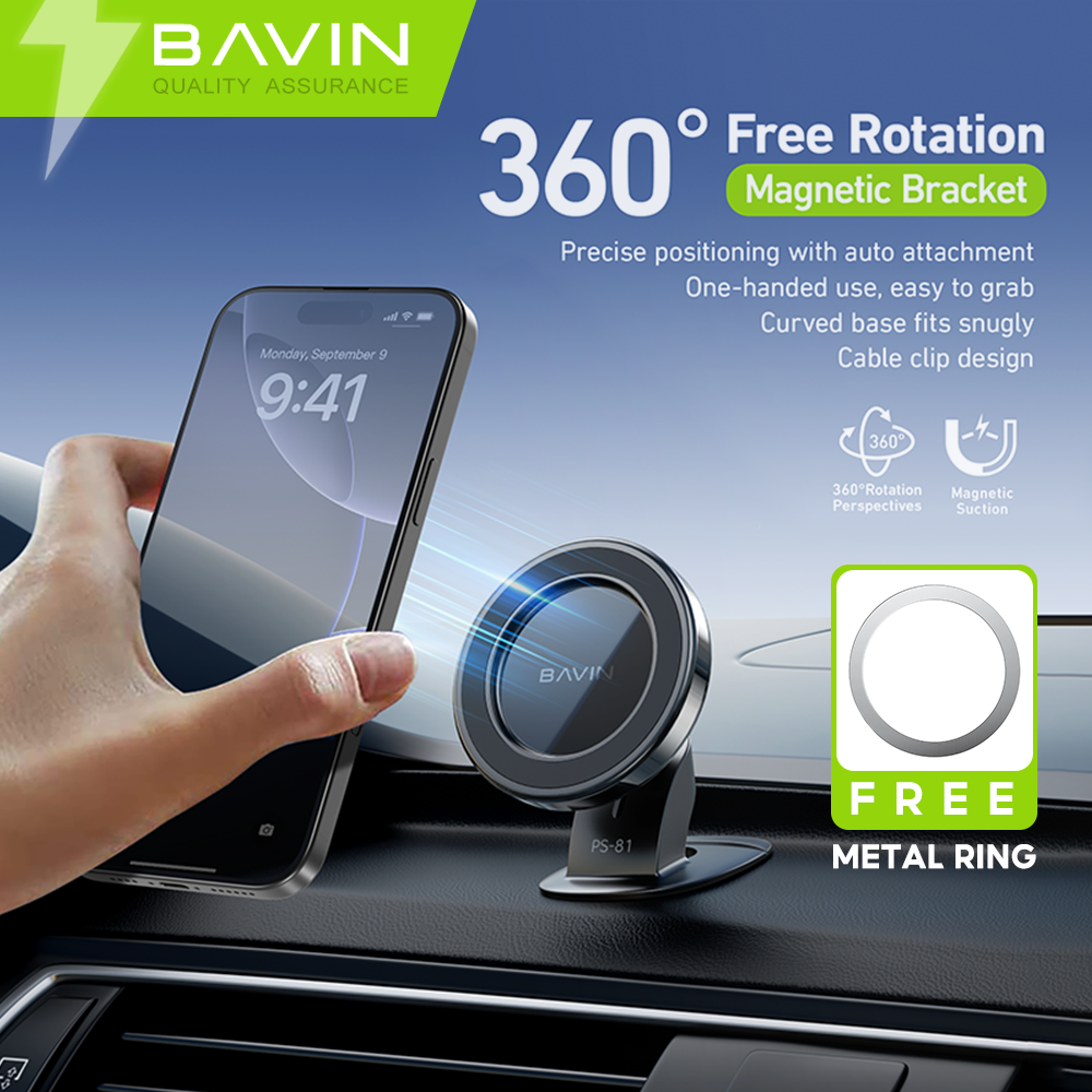 Auto Rotating Phone Holder BAVIN D-S-PS81 Universal Magnetic Car