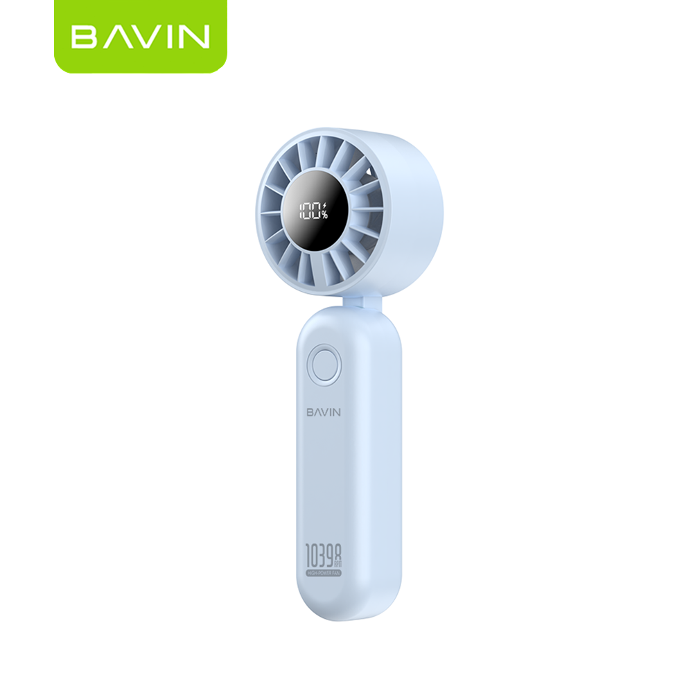 BAVIN BF-011 Portable Ultra Light Mini Handheld Foldable Turbo Fan w/ 5-Speed Wind Level & LED Display