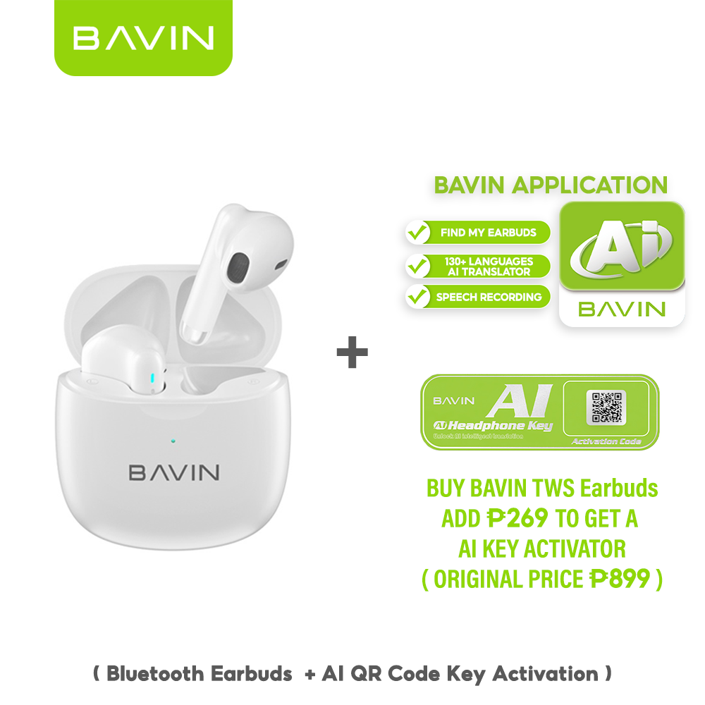 BAVIN HB-BA-19 TWS Wireless Bluetooth 5.3 Earbuds w/ HiFi Stereo Sound, Touch Control & Type-C Fast Charging