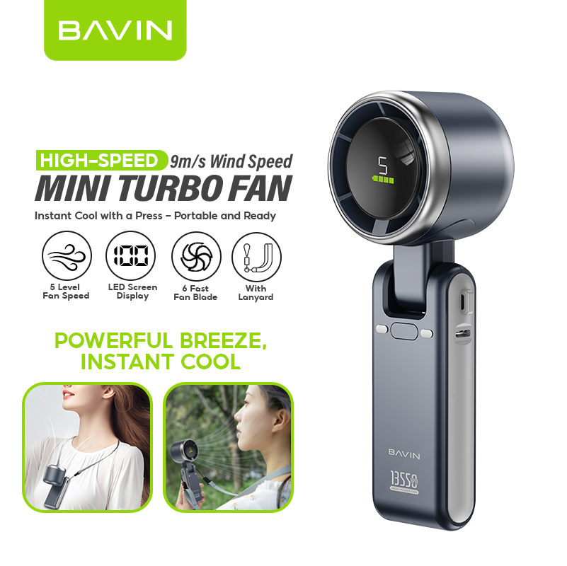 BAVIN BF-002 Foldable Handheld Mini Fan Portable 5 Speeds Level Rechargeable