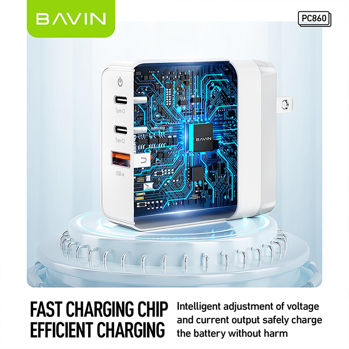BAVIN PC860 65W GaN Multi-Port Fast Charging Adapter