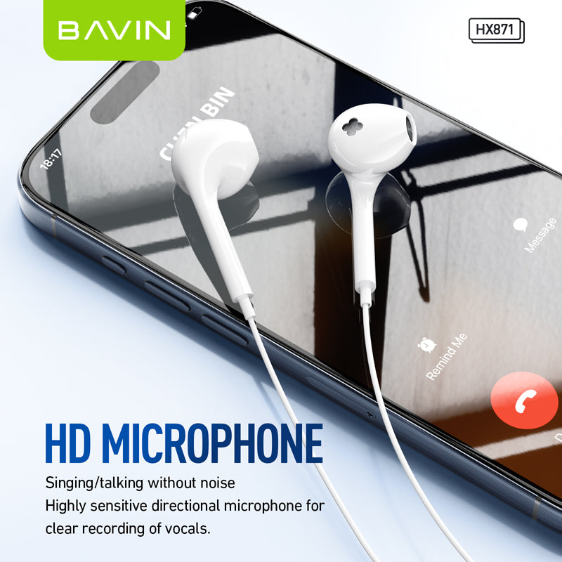 BAVIN HX871-XX HiFi Wired Earphones w/ Stereo Sound
