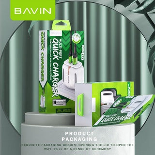 BAVIN C-PC265-I 2.4A Dual USB Fast Wall Charger w/ iPhone Cable