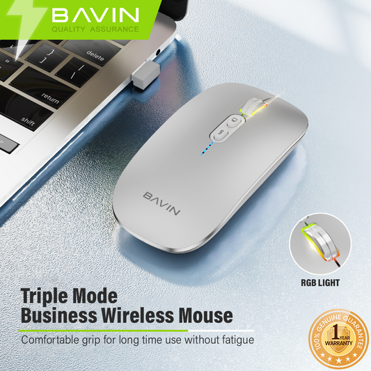BAVIN G-K-991 Triple-Mode Wireless Mouse for Phone, PC & Tablet