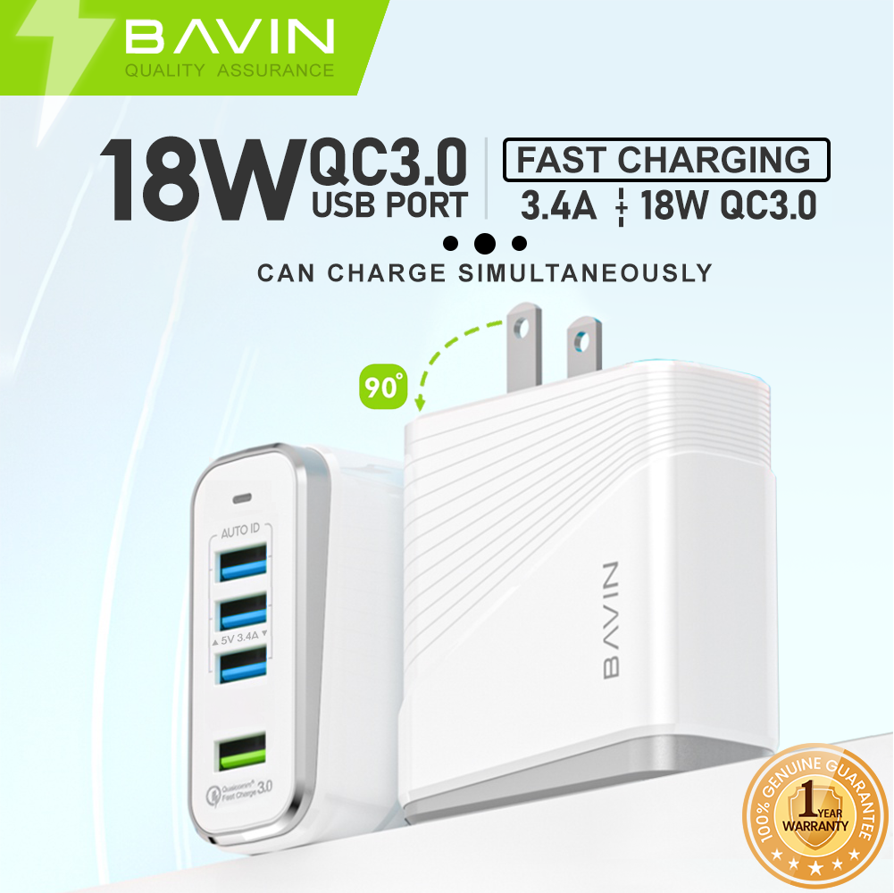 BAVIN C-PC522 35W Qualcomm 3.0 Fast Charger w/ 4 USB Ports