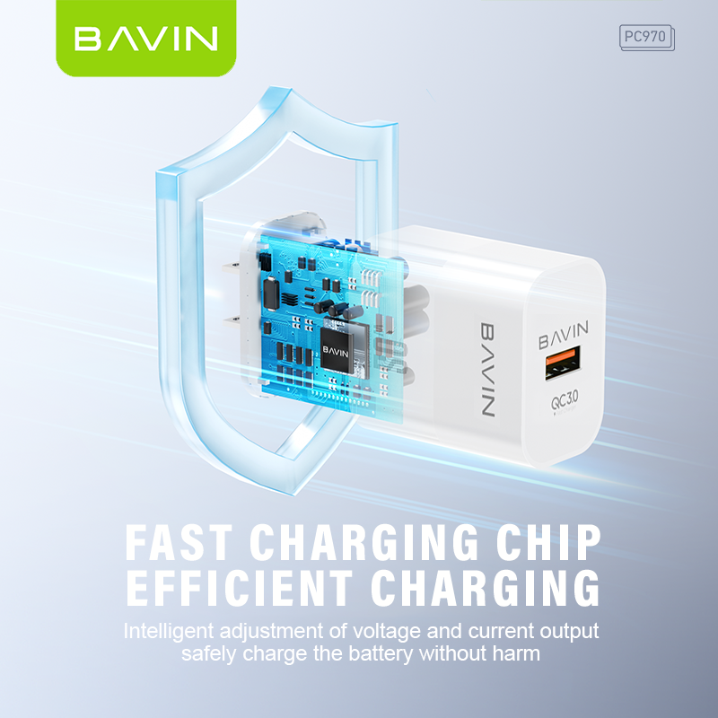 BAVIN C-PC970-XX 20W Fast Charger, QC3.0 for Micro USB, iPh & Type-C Devices