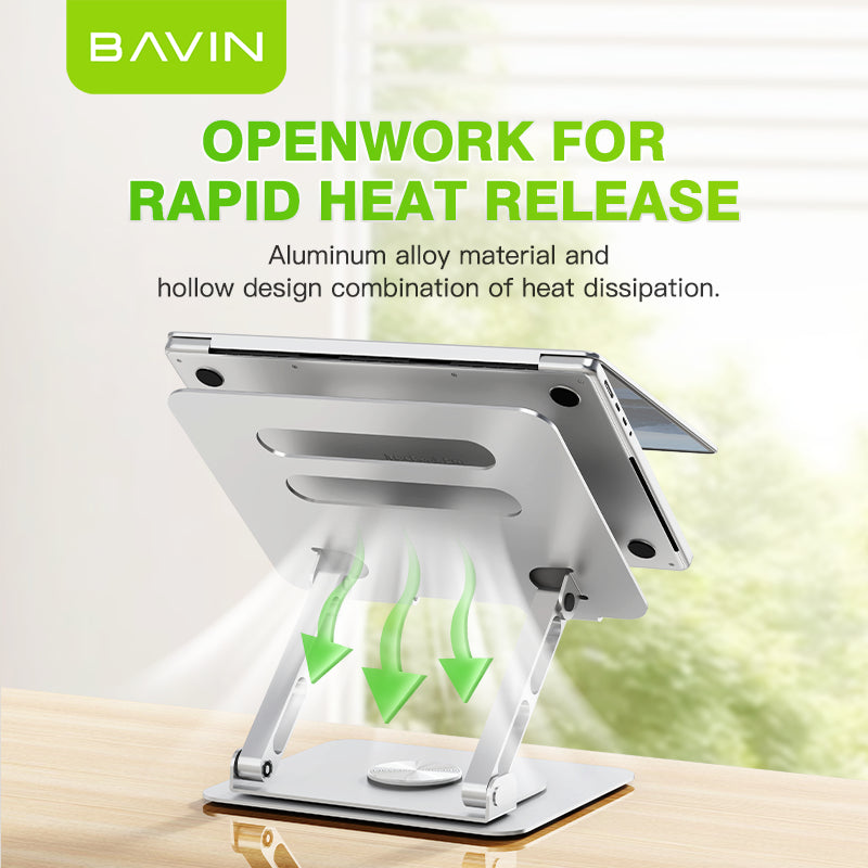 BAVIN D-S-PS51 Adjustable Aluminum Laptop (10-17") Stand w/ 360° Rotation