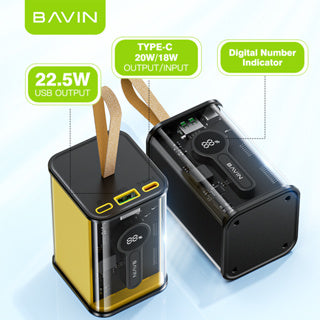 BAVIN Y-PC1010S 20000mAh Fast Charging Powerbank w/ Creative Transparent Shell