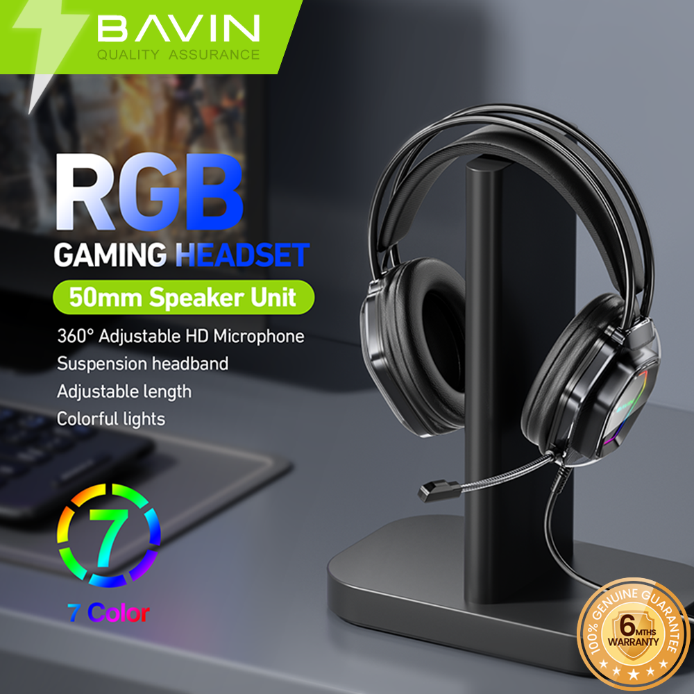 BAVIN HB-BH62 RGB Wired Gaming Over-Ear Headphones