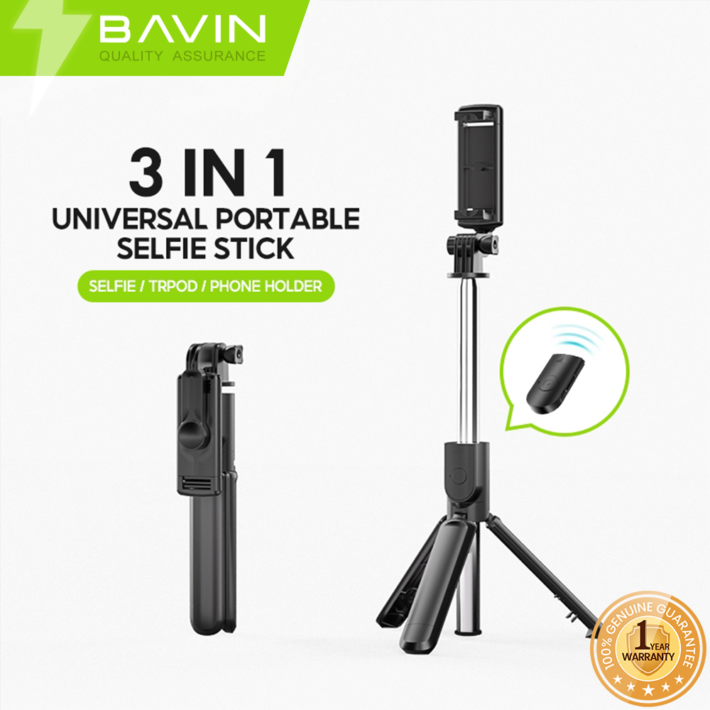 BAVIN D-Z-P09 Portable Selfie Stick Tripod w/ Bluetooth Remote for O