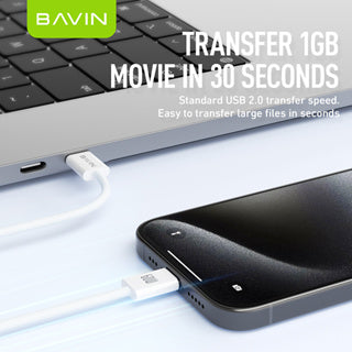 BAVIN U-CB322 60W PD Fast Charging Cable | Nylon Braided Type-C to Type-C Data Cable 1m/2m for Laptop & Mobile Phone
