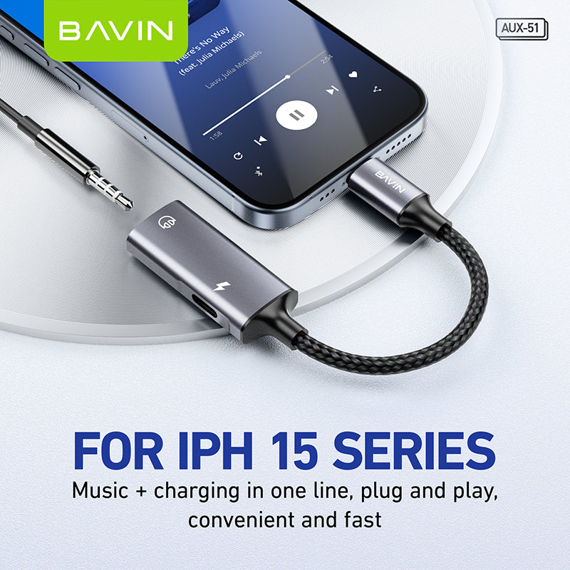 BAVIN H-C-AUX51 USB-C Audio & Charger Adapter Splitter