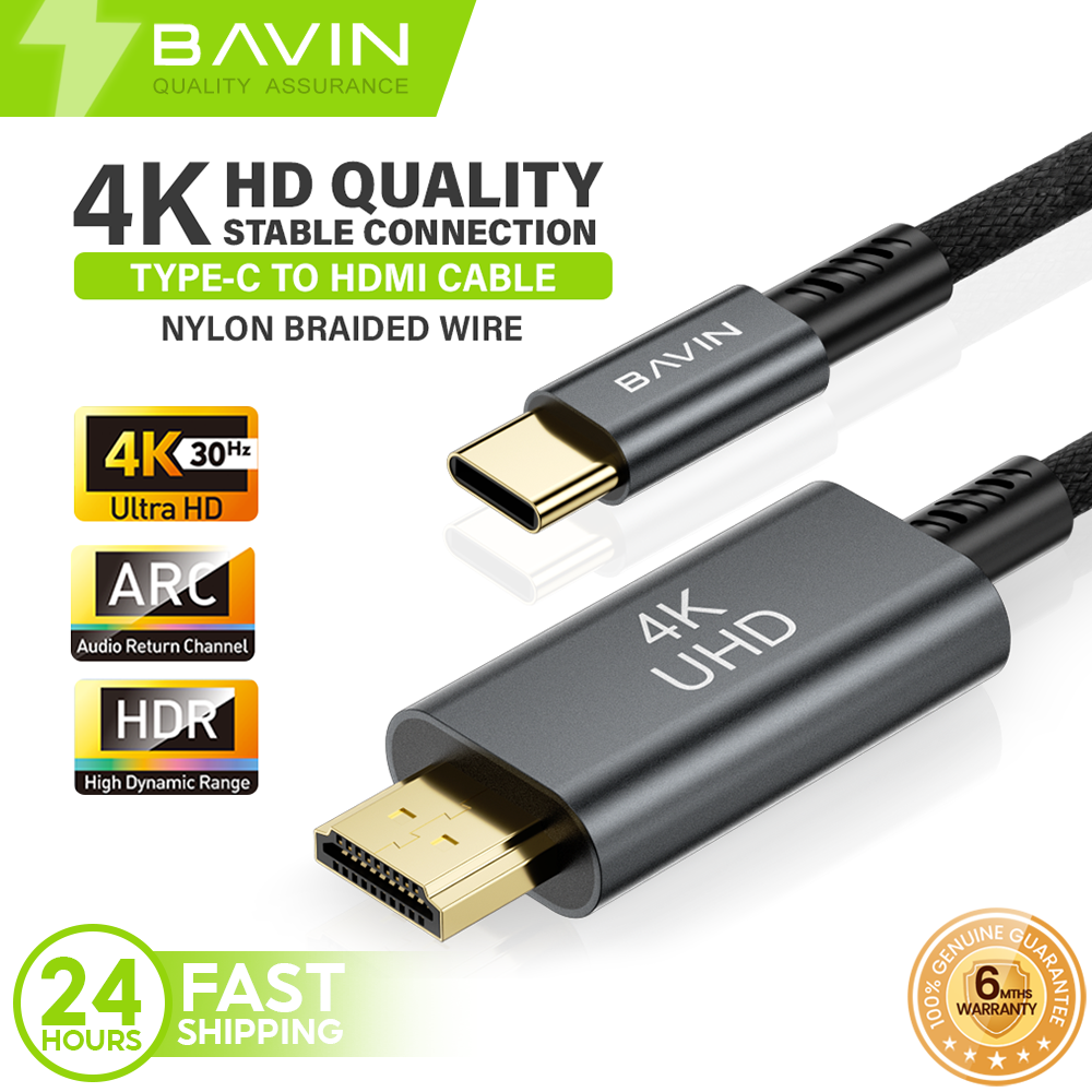 BAVIN U-HD-26 4K USB-C to HDMI High-Speed Adapter Cable Plug Play Co