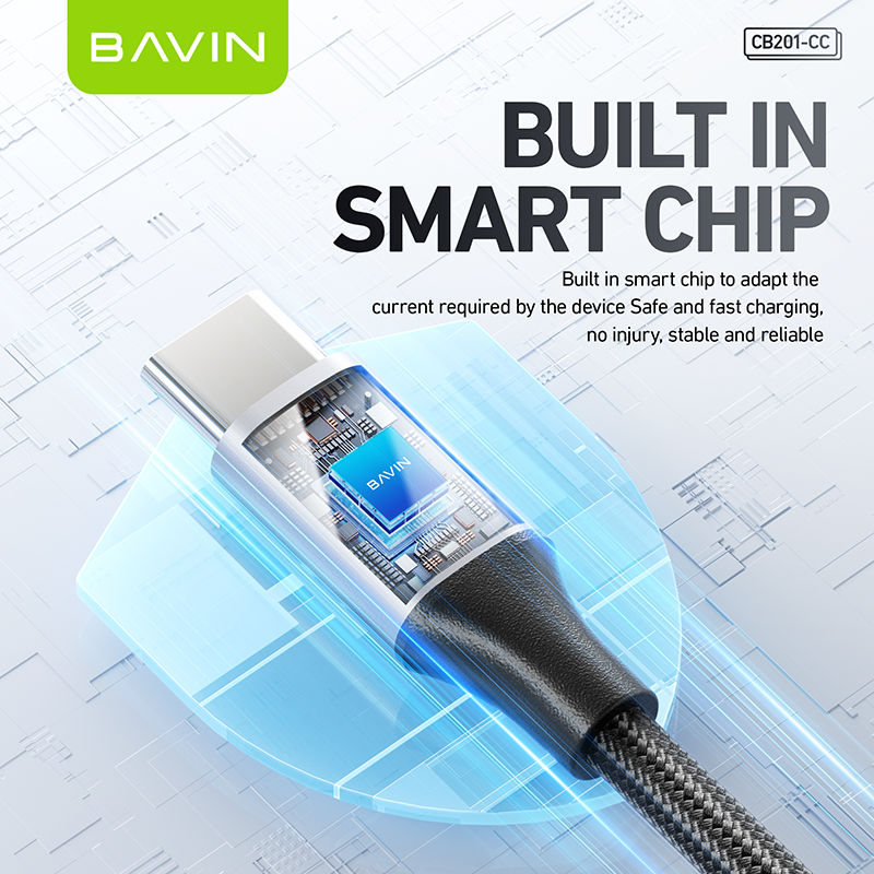 BAVIN U-CB201-XX QC3.0 Fast Charging 0.5 / 1 / 1.5 / 2MCable Nylon Braided Wire For iPh Micro & Type-C