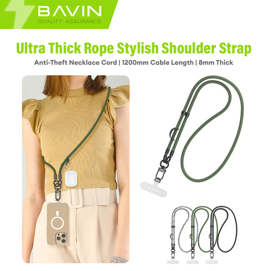 BAVIN E-BE13 Crossbody Phone Lanyard w/Safety Clip, Universal Strap for Phone Case