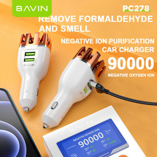 BAVIN C-C-PC278 Qualcomm 3.0 Car Charger w/ Air Purifier & Fast Charge
