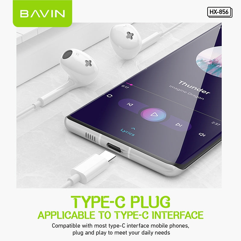 BAVIN HX856-XX HiFi Wired Earphones w/ Mic & Controller