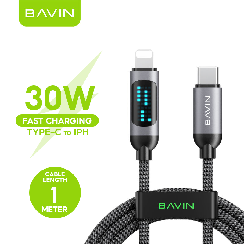 BAVIN U-CB377-XX Fast Charging Cable W/ LED Display & Nylon Braided