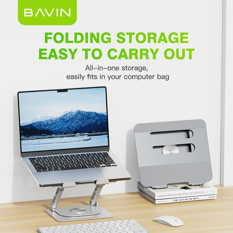 BAVIN D-S-PS51 Adjustable Aluminum Laptop (10-17") Stand w/ 360° Rotation