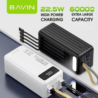 BAVIN Y-PC053 Heavy-Duty Powerbank w/ Built-In Cable & LED Light