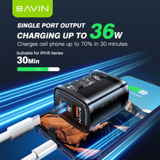 BAVIN C-PC869 36W PD Fast Charger Dual Port - Compatible for Laptop