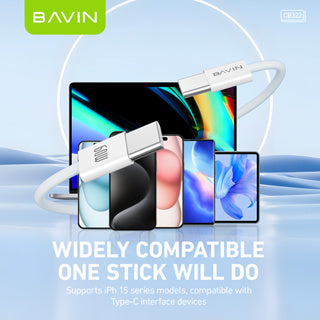 BAVIN U-CB322 60W PD Fast Charging Cable | Nylon Braided Type-C to Type-C Data Cable 1m/2m for Laptop & Mobile Phone