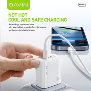 BAVIN C-PC909 36W Dual Port Fast Charger Compatible for Laptop & iPhone 15