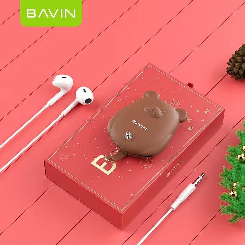 BAVIN G-HX857 Mini Bear Cable & Earphone Organizer w/ Gift Bag