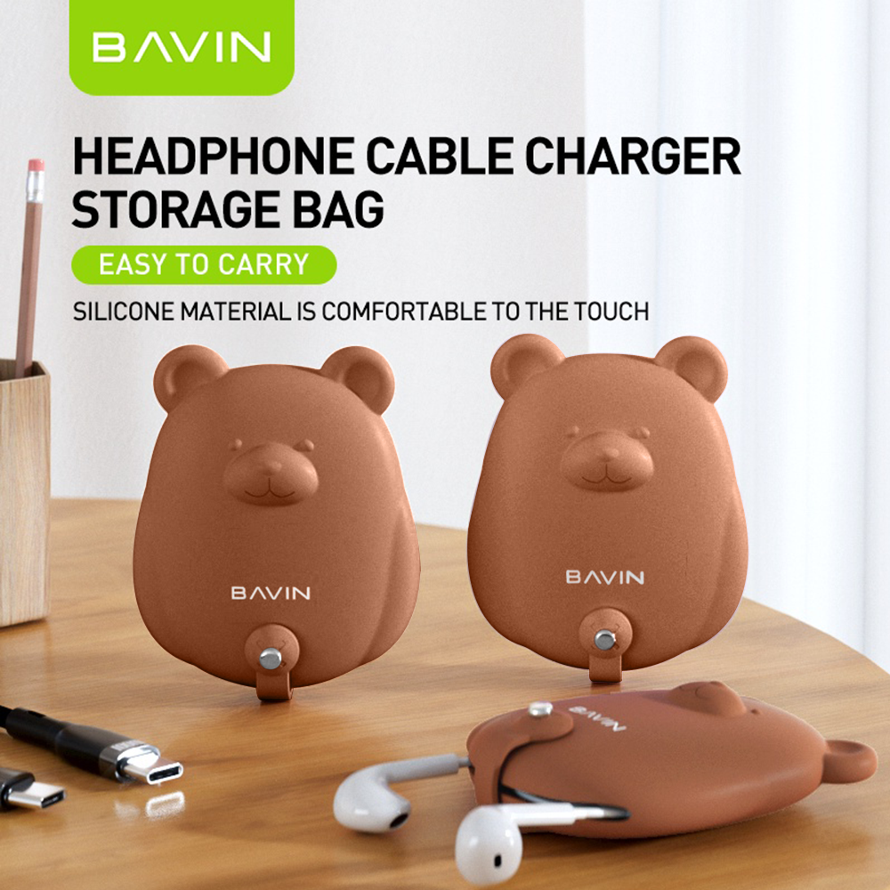 BAVIN D-BE03 Mini Bear Storage Bag for Data Cables & Earphones