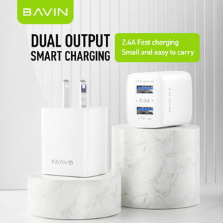 BAVIN C-PC910 2.4A USB Wall Charger w/ 1m Cable