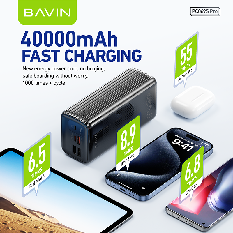 BAVIN Y-PC069 Pro 40000mAh Portable Powerbank w/ Multiple 3.0A Output & Input