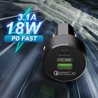 BAVIN C-C-PC309 20W PD Fast Car Charger w/ Dual Ports Compatible for iPhone 16 Series