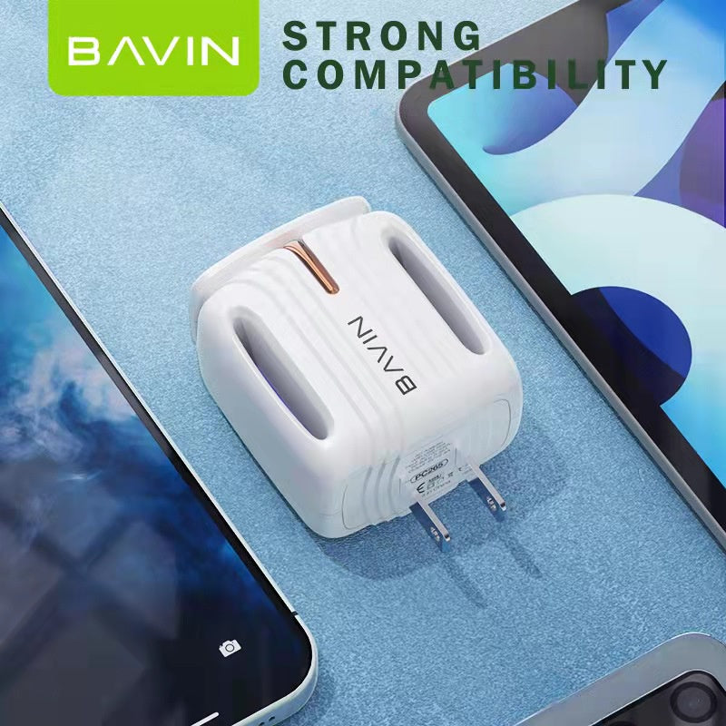 BAVIN C-PC265-I 2.4A Dual USB Fast Wall Charger w/ iPhone Cable