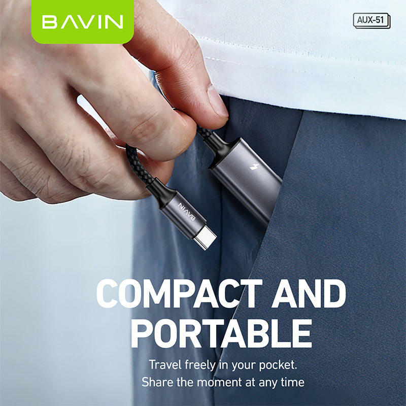 BAVIN H-C-AUX51 USB-C Audio & Charger Adapter Splitter