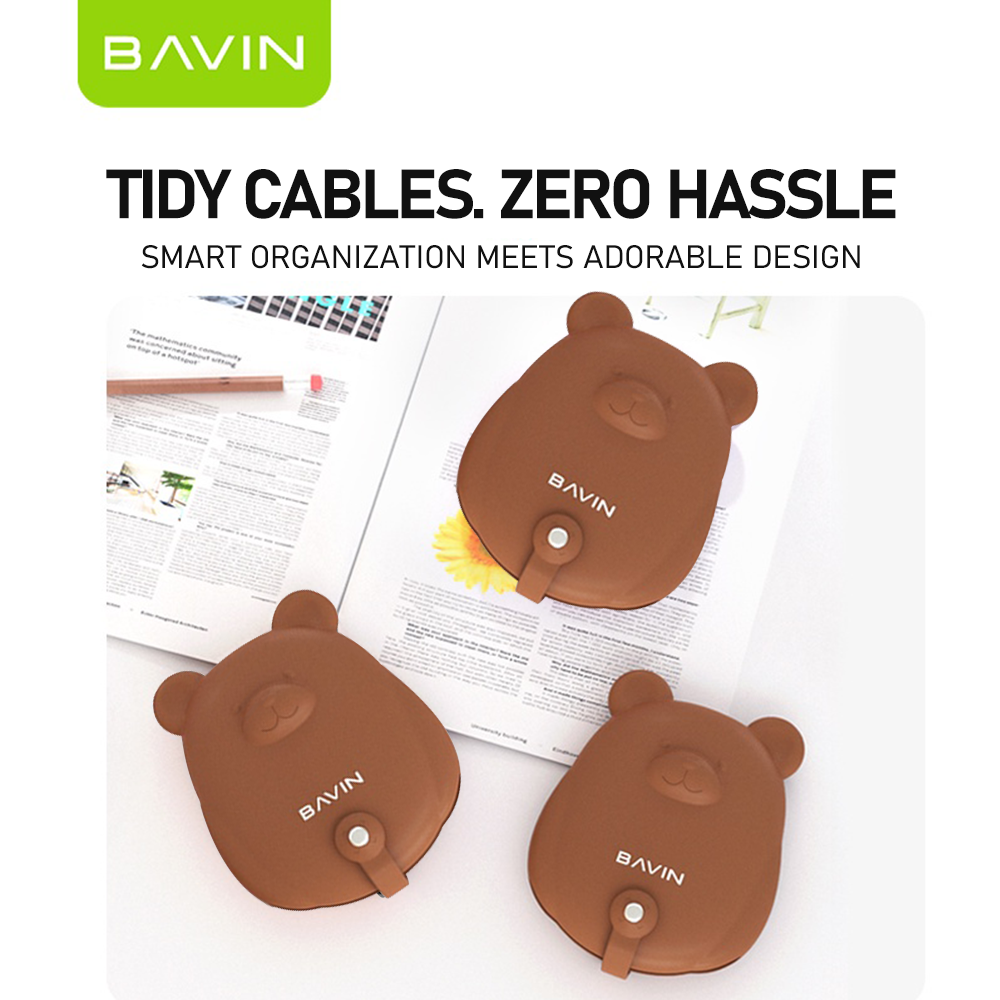 BAVIN D-BE03 Mini Bear Storage Bag for Data Cables & Earphones