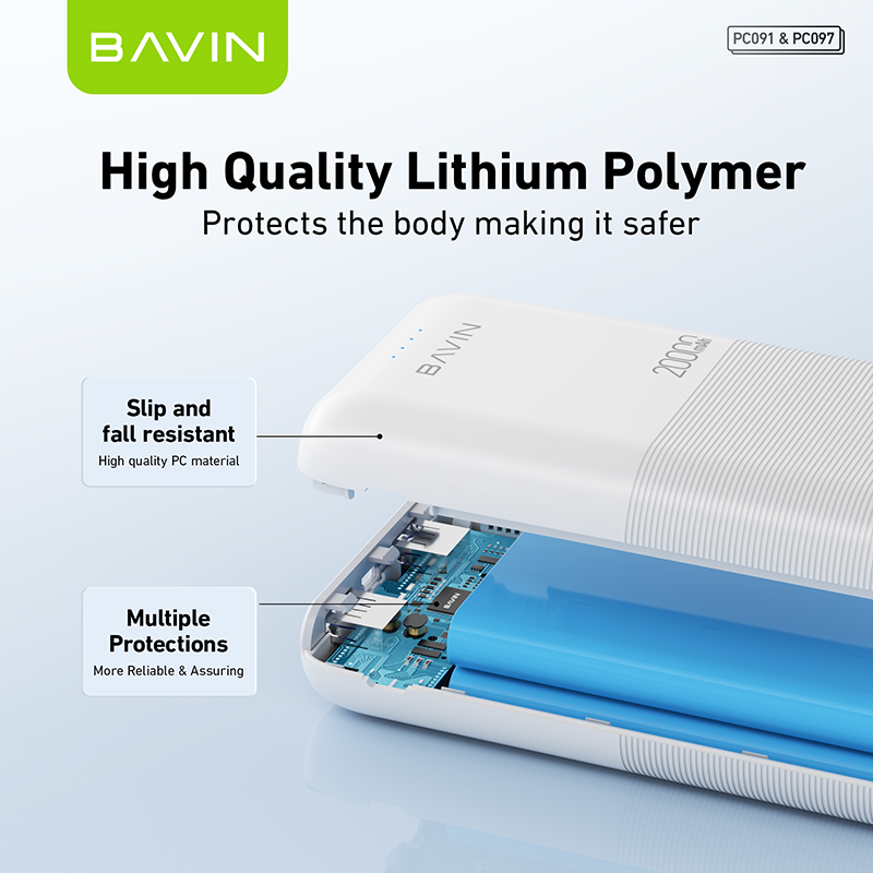 BAVIN Y-PC091 20000mAh Portable Powerbank Quick Charging w/ Dual Input & USB Output