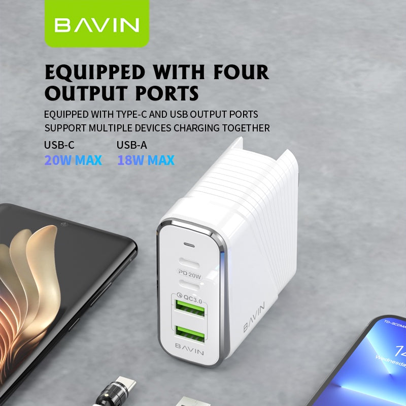 BAVIN C-PC522 35W Qualcomm 3.0 Fast Charger w/ 4 USB Ports