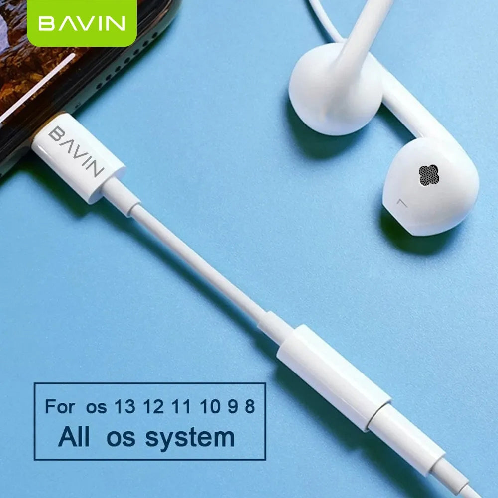 BAVIN H-3.5-AUX19 Splitter Adapter Cable for iPhone to 3.5mm w/ Voice & Wire Control