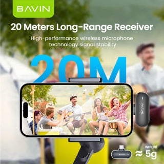 BAVIN H-MP-XX Wireless Lavalier Microphone for iPhone & Android