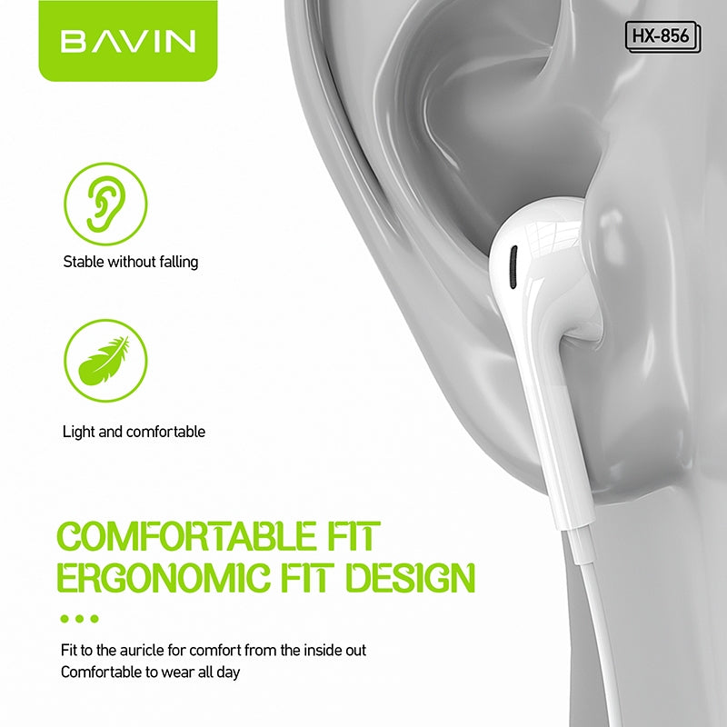 BAVIN HX856-XX HiFi Wired Earphones w/ Mic & Controller