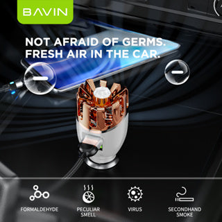 BAVIN C-C-PC278 Qualcomm 3.0 Car Charger w/ Air Purifier & Fast Charge