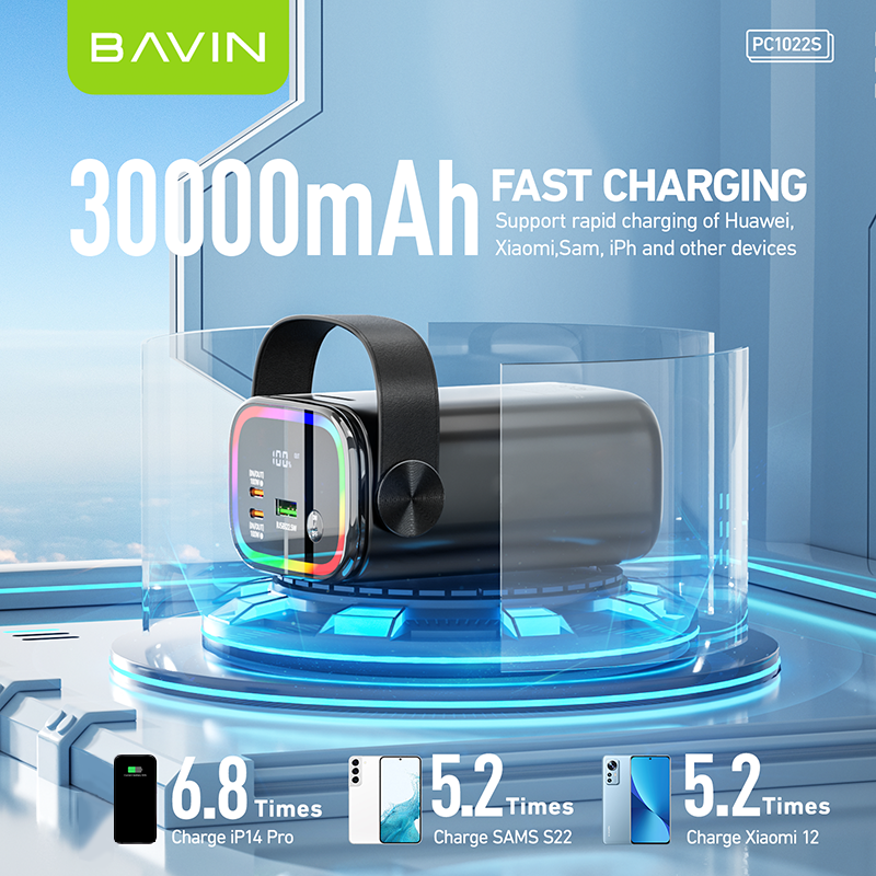 BAVIN Y-PC1022 30000mAh Fast Charging for Laptop Charging + Dual Output Port