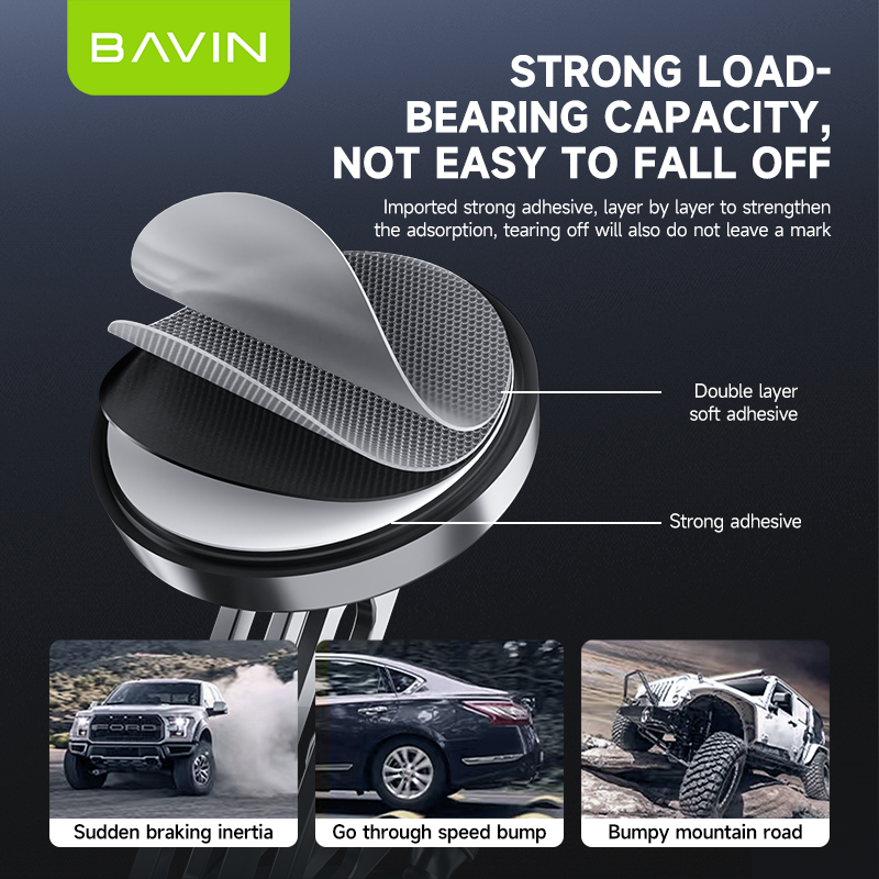BAVIN C-W-PS66 15W Magnetic Wireless Car Charger & Foldable Phone Holder