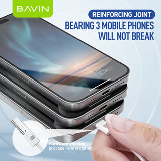 BAVIN U-CB322 60W PD Fast Charging Cable | Nylon Braided Type-C to Type-C Data Cable 1m/2m for Laptop & Mobile Phone
