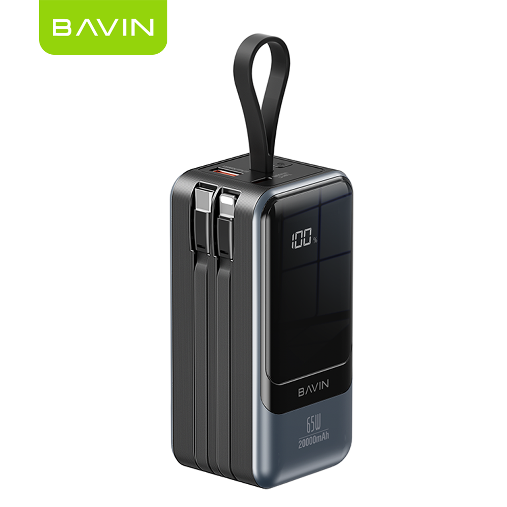 BAVIN PC1093 20000mAh 65W Fast Charging Powerbank w/ USB & Type-C Ports Input & Output Supports Laptop Charging
