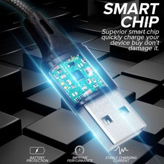 BAVIN U-CB076-3 3in1 Nylon Braided Fast Charging Cable for Micro USB iPh & Type-C