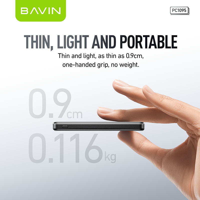 BAVIN Y-PC1106 10000mAh Ultra-Thin Magnetic Wireless Powerbank