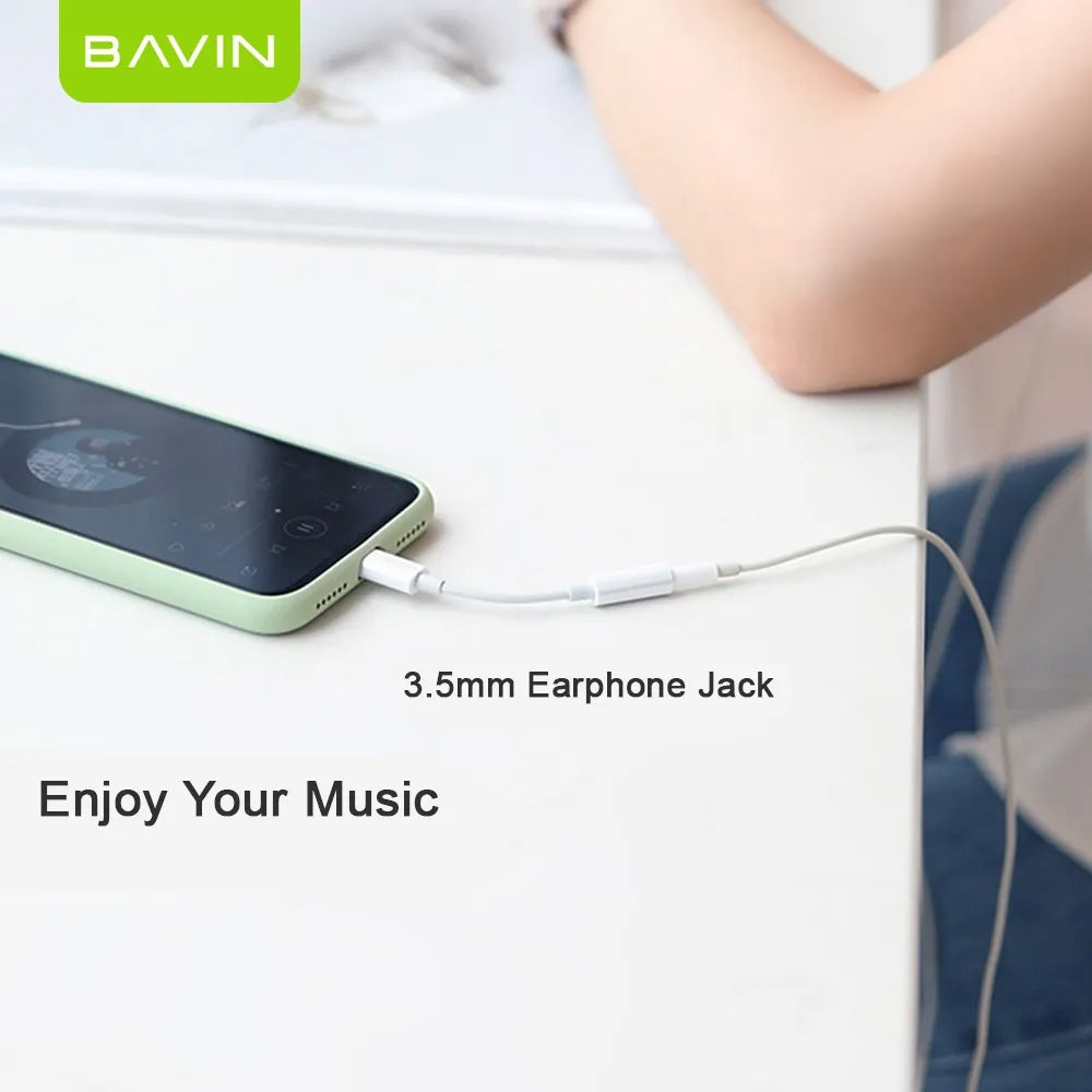 BAVIN H-3.5-AUX19 Splitter Adapter Cable for iPhone to 3.5mm w/ Voice & Wire Control