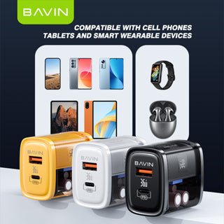 BAVIN C-PC869 36W PD Fast Charger Dual Port - Compatible for Laptop